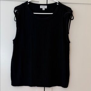 Evereve Black Tank Top with Shoulder Ties